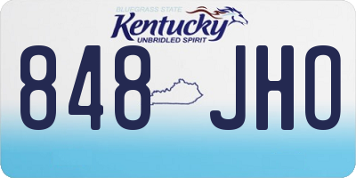 KY license plate 848JHO
