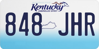 KY license plate 848JHR