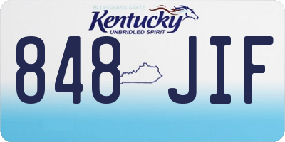 KY license plate 848JIF