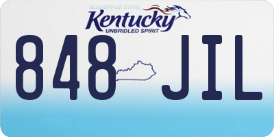 KY license plate 848JIL