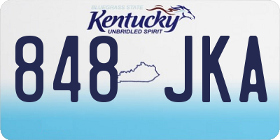 KY license plate 848JKA