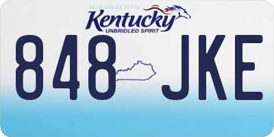 KY license plate 848JKE