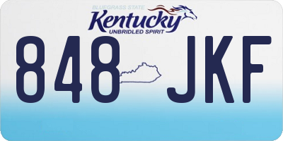 KY license plate 848JKF