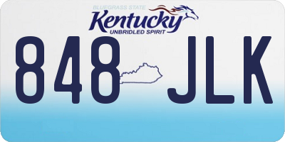 KY license plate 848JLK