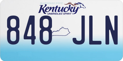 KY license plate 848JLN