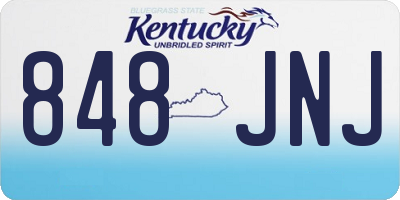KY license plate 848JNJ