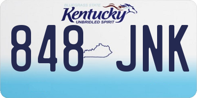 KY license plate 848JNK