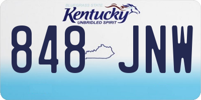 KY license plate 848JNW