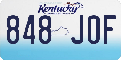 KY license plate 848JOF