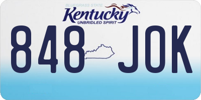 KY license plate 848JOK