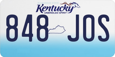 KY license plate 848JOS