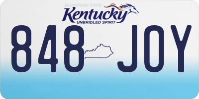 KY license plate 848JOY