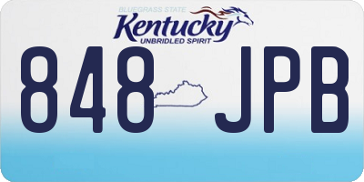 KY license plate 848JPB
