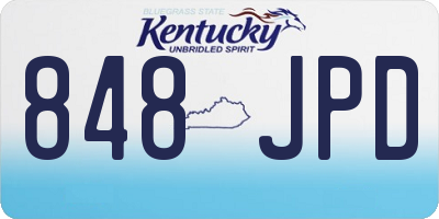KY license plate 848JPD