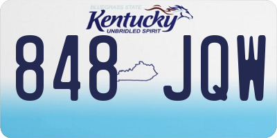 KY license plate 848JQW