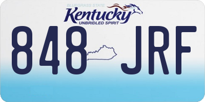 KY license plate 848JRF