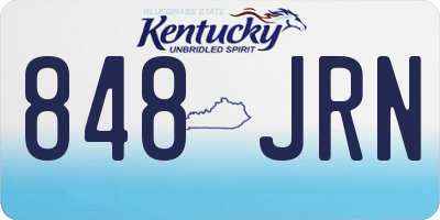 KY license plate 848JRN