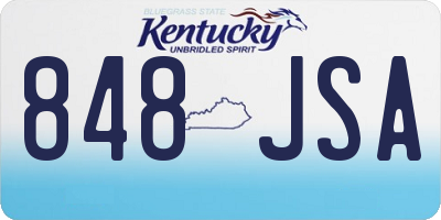 KY license plate 848JSA