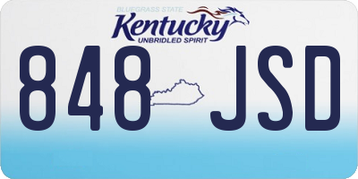 KY license plate 848JSD