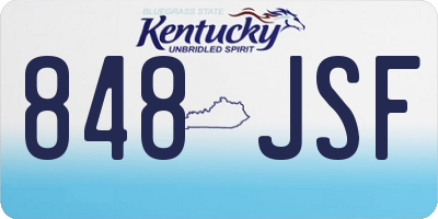 KY license plate 848JSF