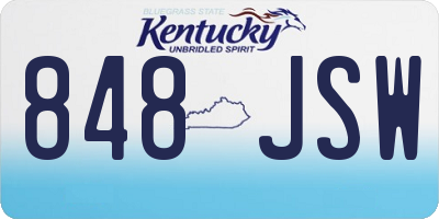 KY license plate 848JSW