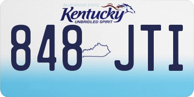 KY license plate 848JTI
