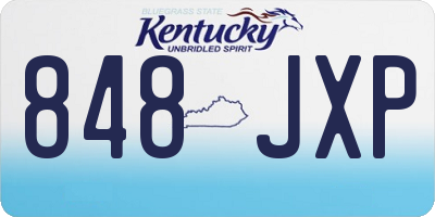 KY license plate 848JXP