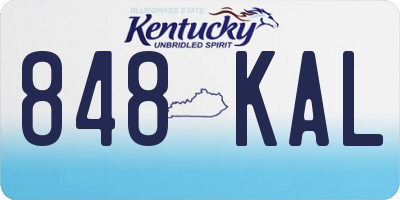KY license plate 848KAL