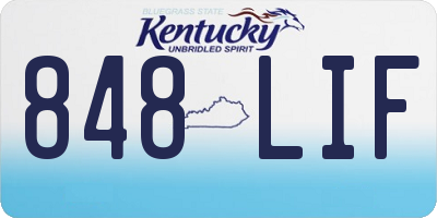 KY license plate 848LIF