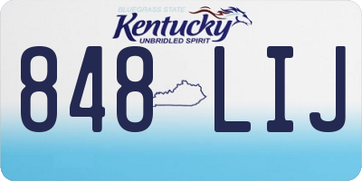 KY license plate 848LIJ