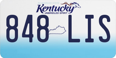 KY license plate 848LIS