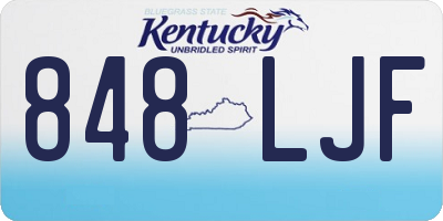 KY license plate 848LJF