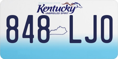 KY license plate 848LJO