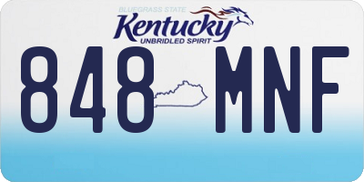 KY license plate 848MNF