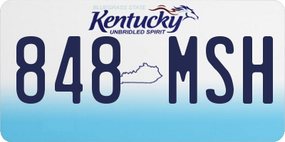 KY license plate 848MSH