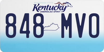 KY license plate 848MVO