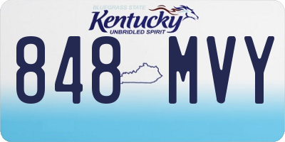 KY license plate 848MVY