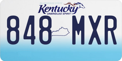 KY license plate 848MXR