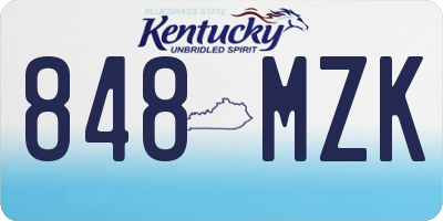 KY license plate 848MZK