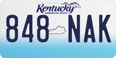 KY license plate 848NAK