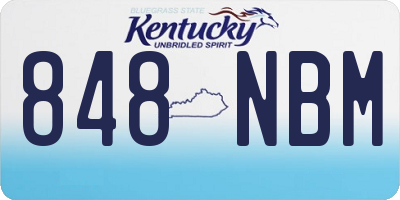 KY license plate 848NBM