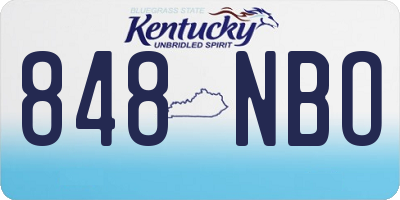 KY license plate 848NBO