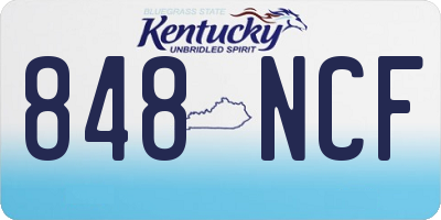 KY license plate 848NCF