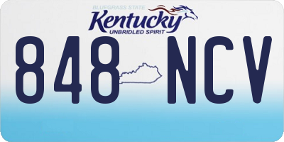 KY license plate 848NCV