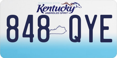 KY license plate 848QYE