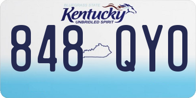 KY license plate 848QYO