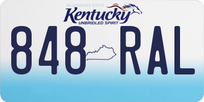 KY license plate 848RAL