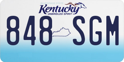 KY license plate 848SGM