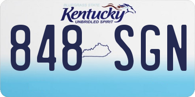 KY license plate 848SGN