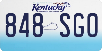 KY license plate 848SGO